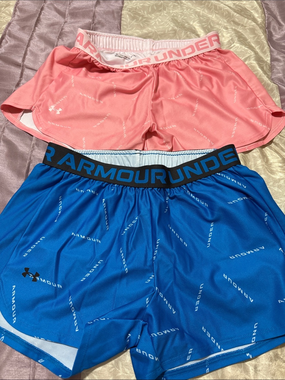 Under Armour Pink and Blue Active Shorts Pair